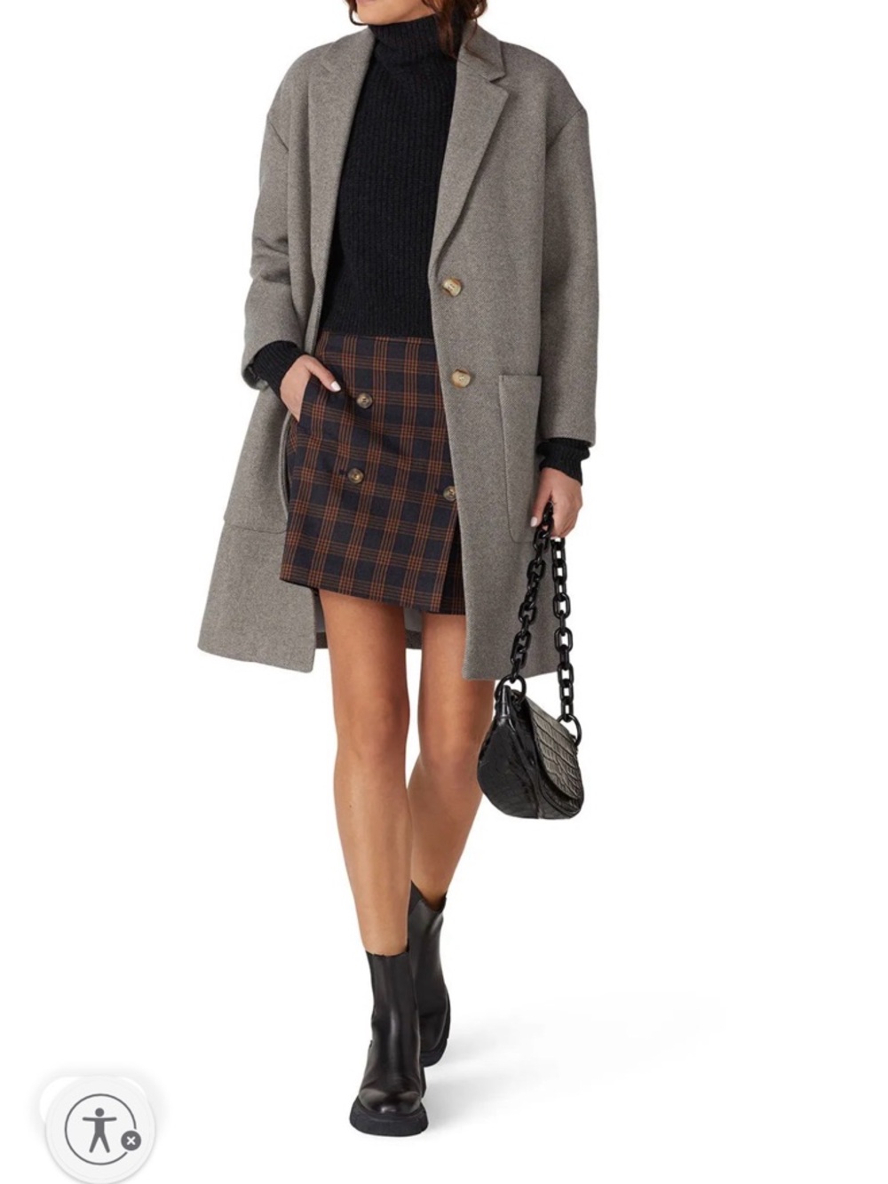 Madewell Double Breasted Plaid Mini Skirt